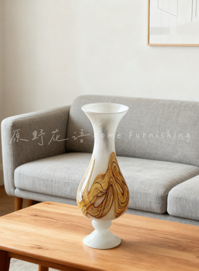 新中式复古玉石花瓶摆件客厅高级感插花装饰品家居饰品摆件