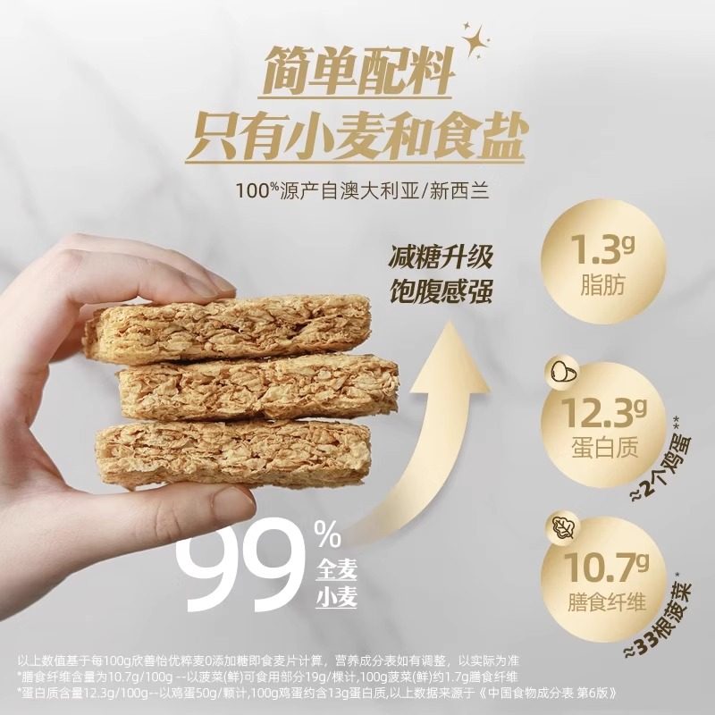 澳洲进口欣善怡麦片无糖全麦脆快低脂燕麦棒健身饱腹代餐营养早餐,淘宝优惠券,粉丝福利购,淘宝优惠卷