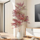 Simulated green plant nandina bamboo decorative ornaments next to TV cabinet