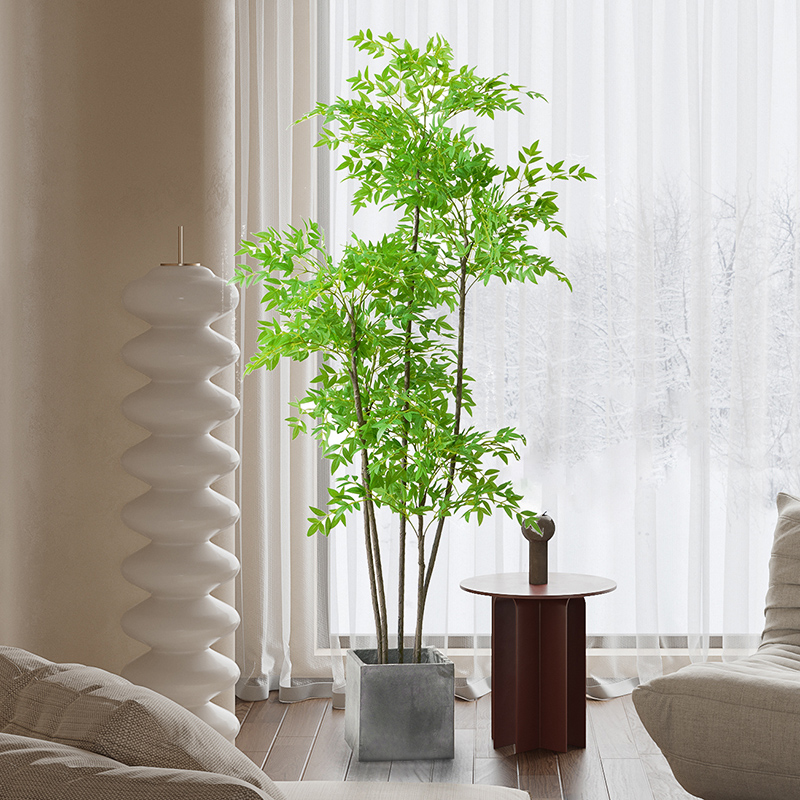 南天竹仿真绿植高端轻奢仿生植物大型室内装饰假花客厅盆栽摆件树