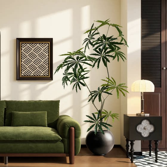 Simulated plant peacock wood indoor large decorative ornaments living room potted high-quality bionic green plants floor-standing artificial trees