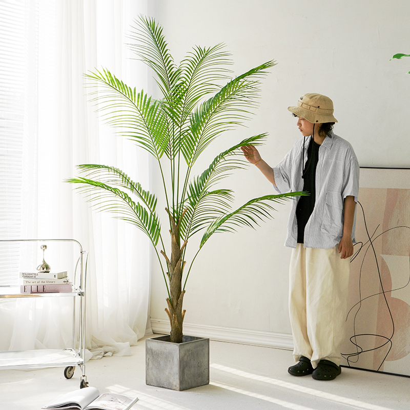 仿真绿植高端轻奢蕉叶竹葵室内大型仿生植物落地装饰盆栽摆件假树
