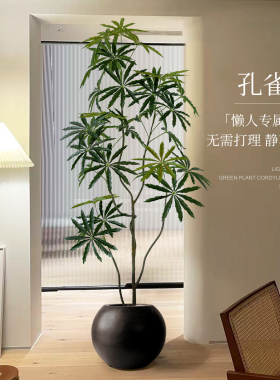 假绿植孔雀木高端轻奢室内客厅大型落地摆件装饰树高品质仿生植物