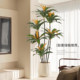 Fake green plants, red edge iron, indoor living room, high-end light luxury plant potted ornaments, high-end bionic decorative floor-standing trees