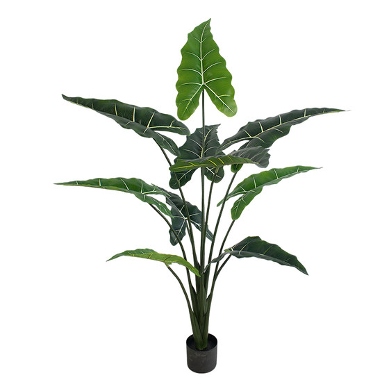 Simulated green plants Salian high-end light luxury decorative ornaments advanced bionic green plants Alocasia tree floor-standing potted plants