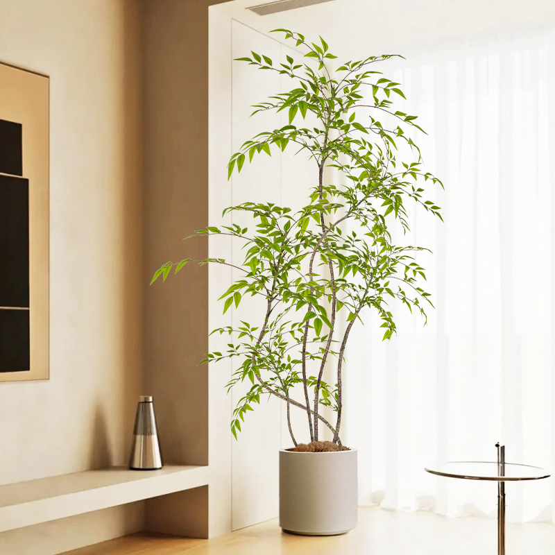 南天竹仿真绿植高端轻奢室内客厅摆件装饰大型仿生植物落地盆栽树