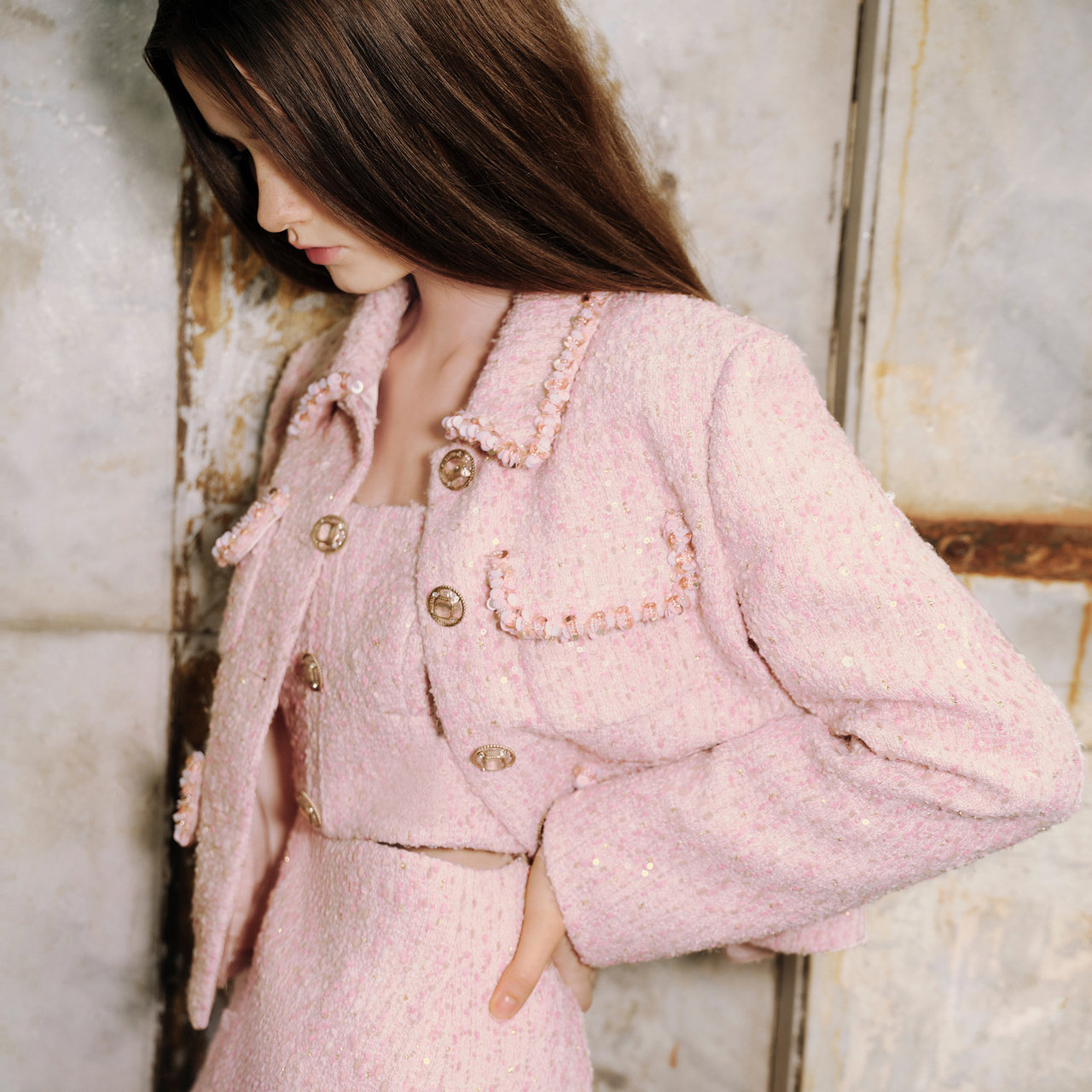 【七七酱直播间】商场同 摩萨克冬香风绣珠片翻领钉珠短外套女,淘宝优惠券,粉丝福利购,淘宝优惠卷