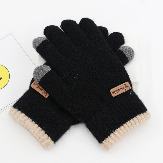 Children's cycling gloves for boys and girls plus velvet and thickening