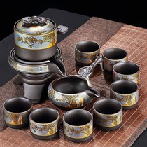 Upscale Purple Sand Kongfu Tea Suit Integrated Home Light Lavish Chinese Slob Semiautomatic Style Tea Deacter Tea Cup