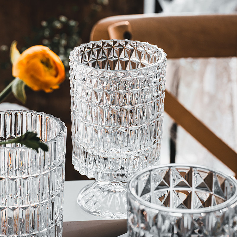 法式高级创意玻璃花瓶透明轻奢摆件欧式水养插花鲜花餐桌客厅装饰,淘宝优惠券,粉丝福利购,淘宝优惠卷