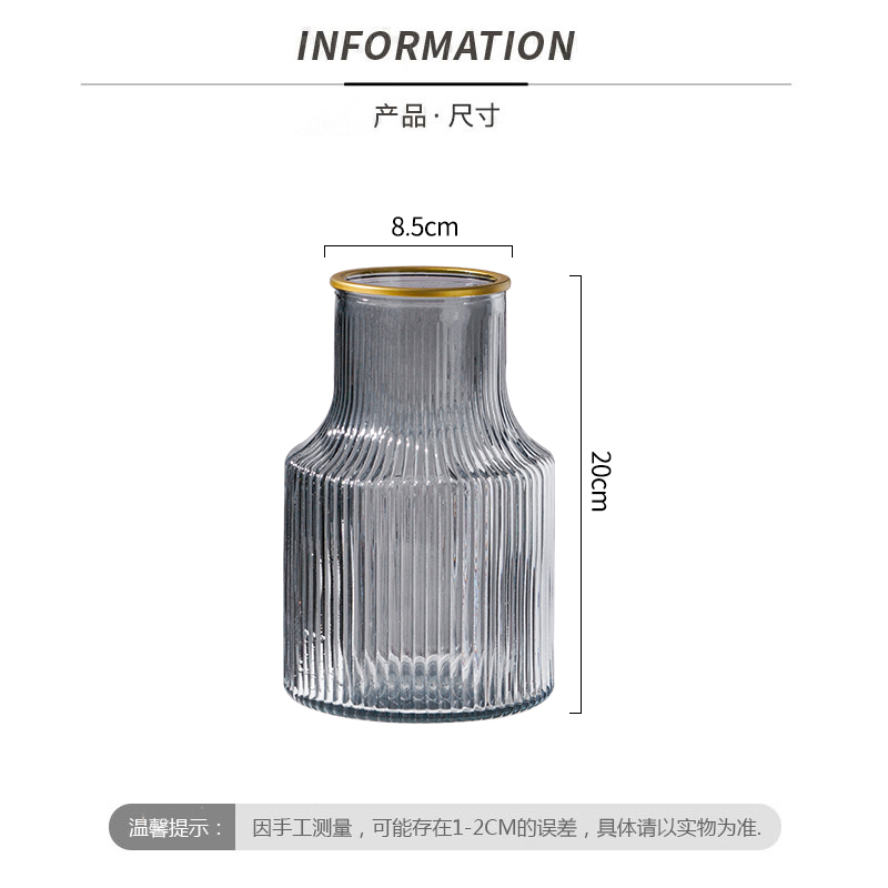 网红花瓶摆件客厅玻璃透明插花北欧ins风水培养鲜花小众餐桌装饰 - 图0