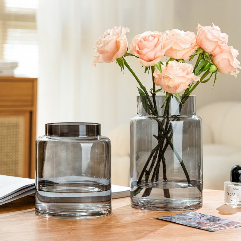 花瓶玻璃透明水养插花轻奢高级感玻璃大口径水培玫瑰鲜花客厅摆件,淘宝优惠券,粉丝福利购,淘宝优惠卷