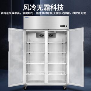 海尔商用冰箱展示柜风冷无霜全冷藏保鲜透明玻璃门冰柜SLG-955C2W