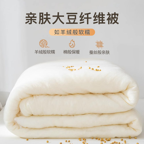 洁丽雅大豆纤维子母被子冬被保暖棉被被芯春秋被空调被加厚夏凉被 - 图3