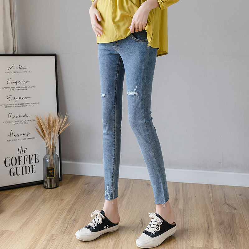 孕妇春秋款外穿九分2020年牛仔裤 伊丹碧孕妇打底裤