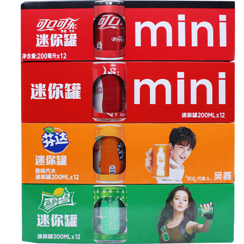 可口可乐200ml*24罐mini迷你罐可乐碳酸饮料芬达雪碧无糖零度可乐 - 图1