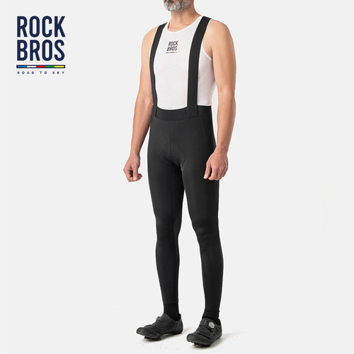 洛克兄弟天路系列背带骑行裤男速干透气夏季公路自行车骑行服长裤 - 图0