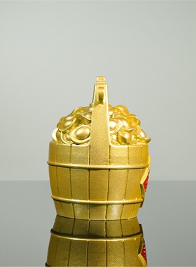 箐铜记箐筒记《一桶金》全铜摆件家居装饰品客厅玄关办公室情人节