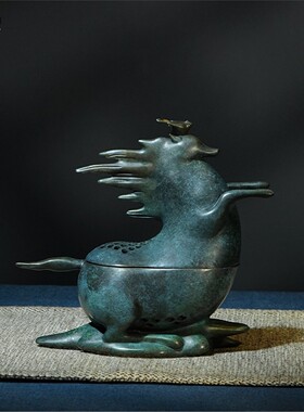 箐铜记《马踏飞燕》香炉全铜摆件家居装饰品客厅玄关茶桌仿古点香