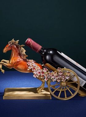 黄铜梅花鹿红酒架摆件客厅酒柜装饰品餐边柜葡萄酒架酒托摆设礼物