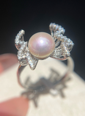 「新品烟花戒指天然高品质淡水珍珠14k注金独家新品女神清新时尚