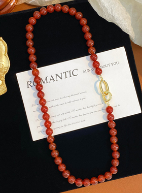 安可拉红秋冬毛衣红色项链饰品