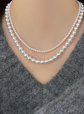 新款珍珠气质百搭项链女