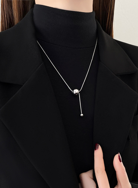 转运珠项链女2025年新款潮秋冬气质毛衣链轻奢高端大气欧美锁骨链