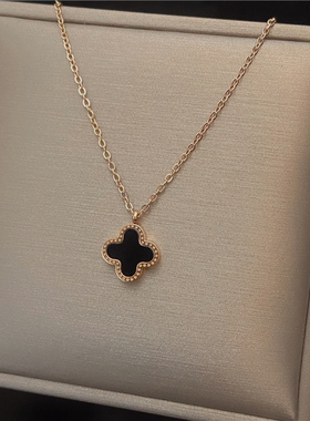 四叶草项链2025年新款女锁骨链毛衣链长款轻奢小众高级设计感配饰