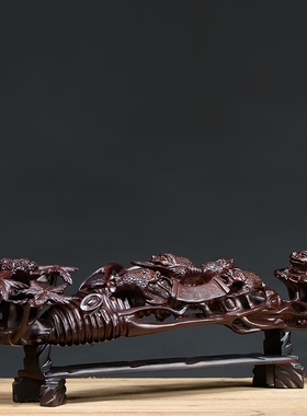 如意金蟾红木乔迁玄关开业黑檀