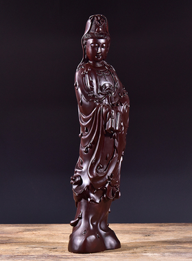 佛像摆件观世音菩萨红木工艺品