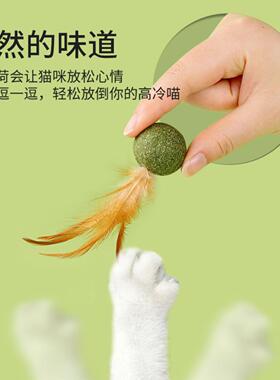猫薄荷羽毛球猫咪羽毛玩具球零食
