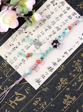 新中式文艺情侣高级感小清新景德镇手串批货陶瓷手链跨年摆摊饰品