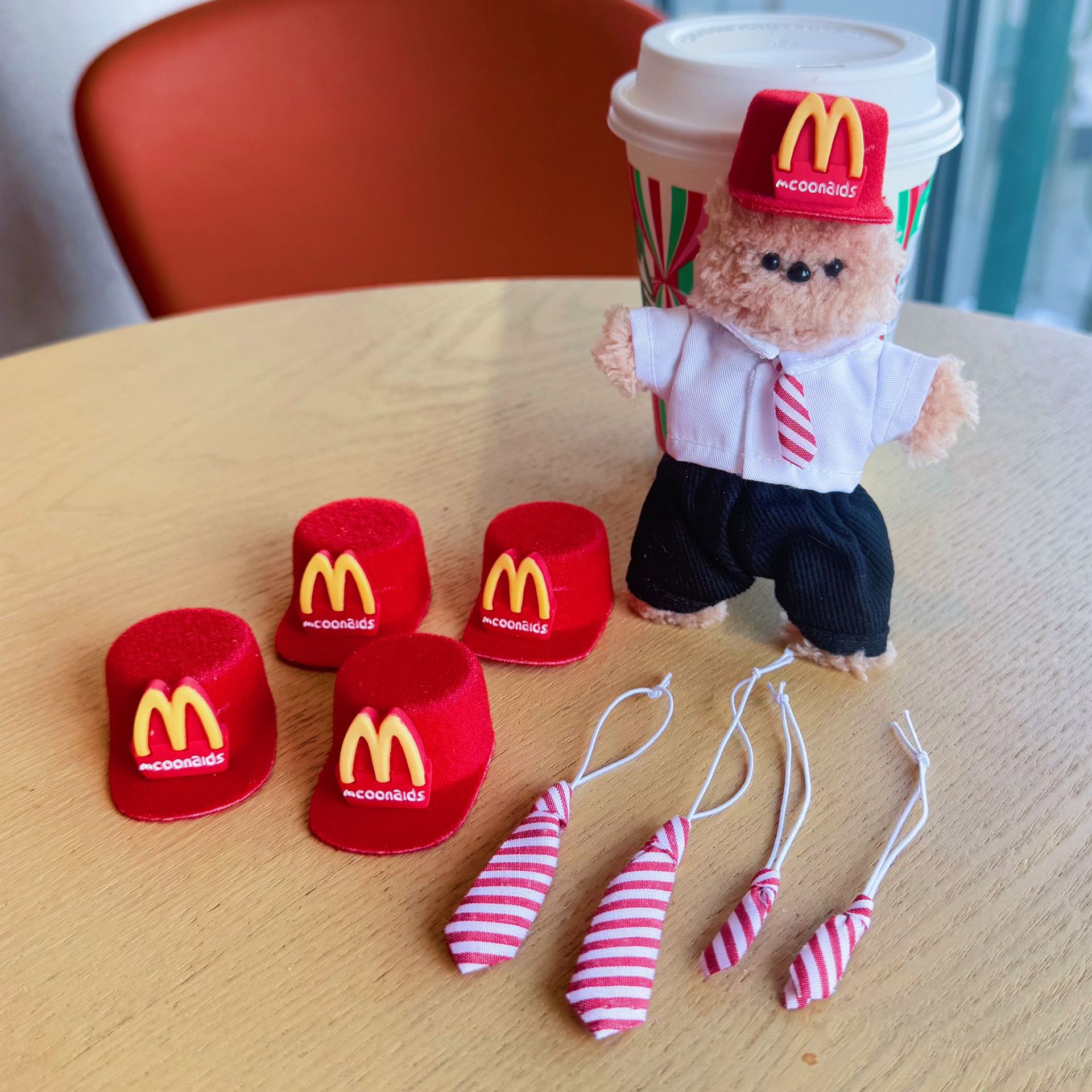 斜纹小领带5cm扭扭棒小狗拉布布棉花娃娃毛绒装饰配件玩偶 - 图1