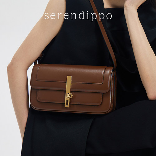 SERENDIPPO小男孩法棍包设计师高质感头层牛皮单肩腋下包女 - 图0