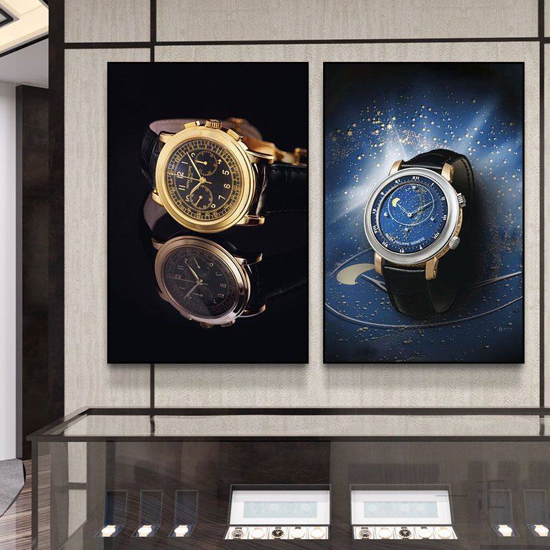 手表装饰画名牌钟表维修店奢侈品店挂画直播间背景墙工业风壁画,淘宝优惠券,粉丝福利购,淘宝优惠卷