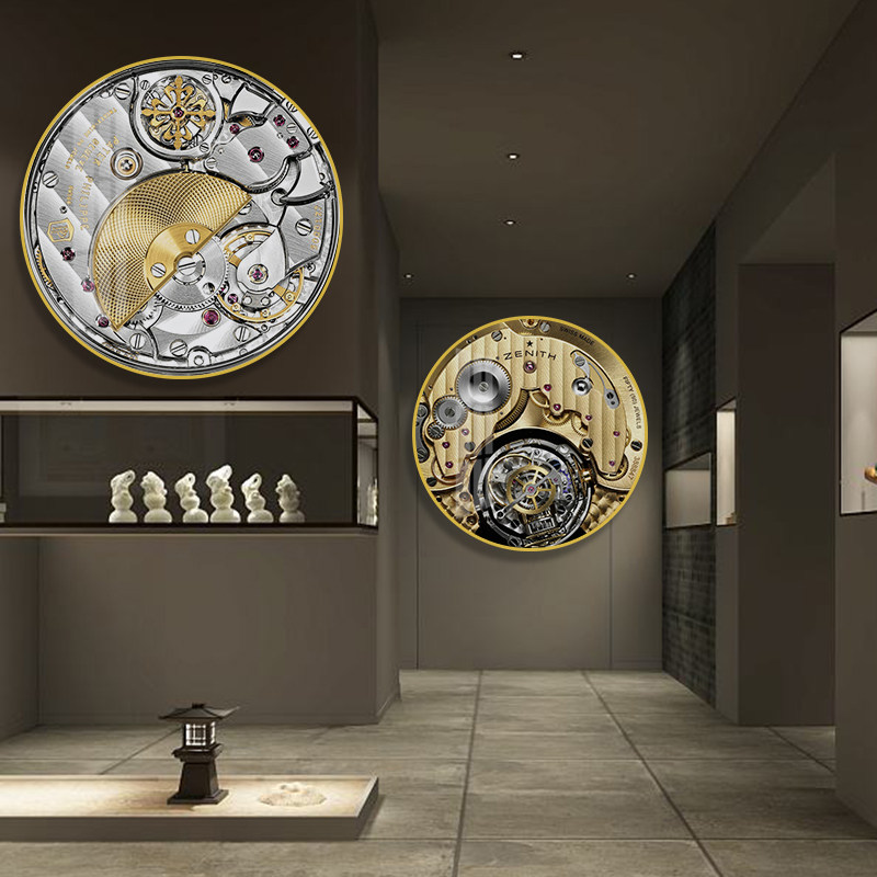 手表装饰画机芯分解图名表钟表行挂画寄卖行工作室高端圆形壁画,淘宝优惠券,粉丝福利购,淘宝优惠卷