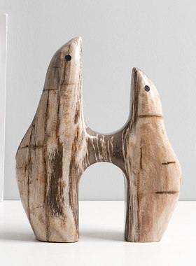 木化石北欧桌面海豚摆件家居客厅