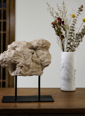 轻奢样板间木化石软装饰品