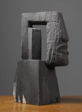 木化石抽象装饰桌面摆件摆饰雕刻修饰人面像天然造型手工送礼家用