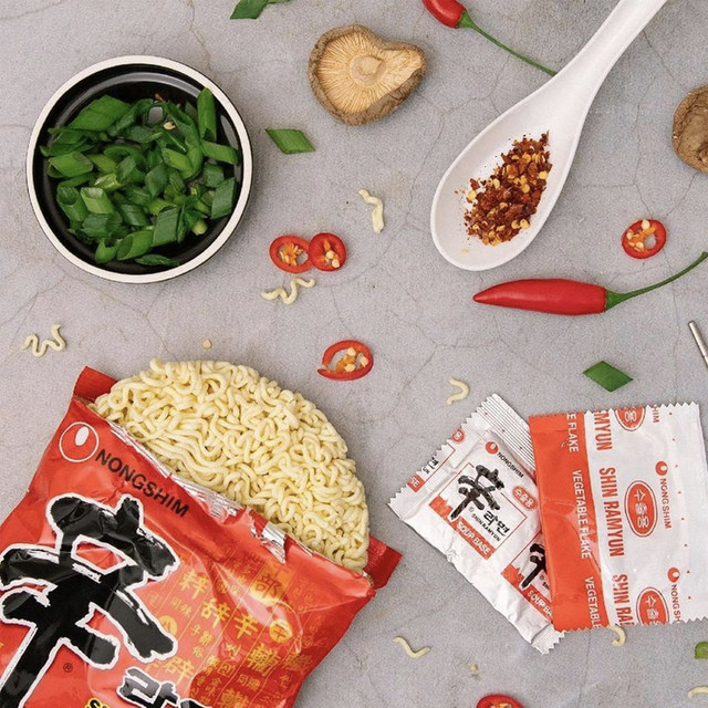 Korean imported Nongshim Ramen Spicy Cabbage Noodles in bags