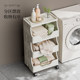 Bookshelf, floor-standing shelf, book snacks, storage rack, household multi-layer bookcase, movable push cart