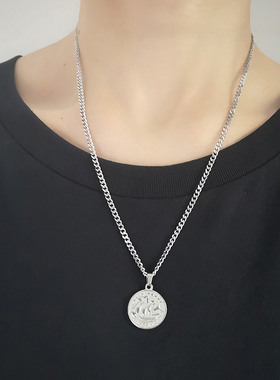 ins潮款女王帆船吊坠项链