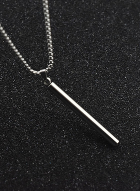 钛钢防水长棒吊坠项链ins欧美