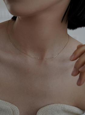 PAUSA ANN 波光粼粼14k金素链项链冷淡风小众设计感