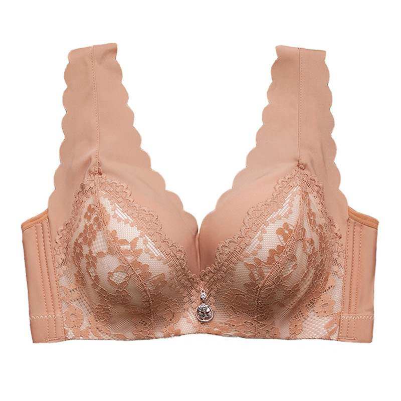 。美胸背心钢圈心聚拢无皇后文胸 苎米杉女装文胸套装