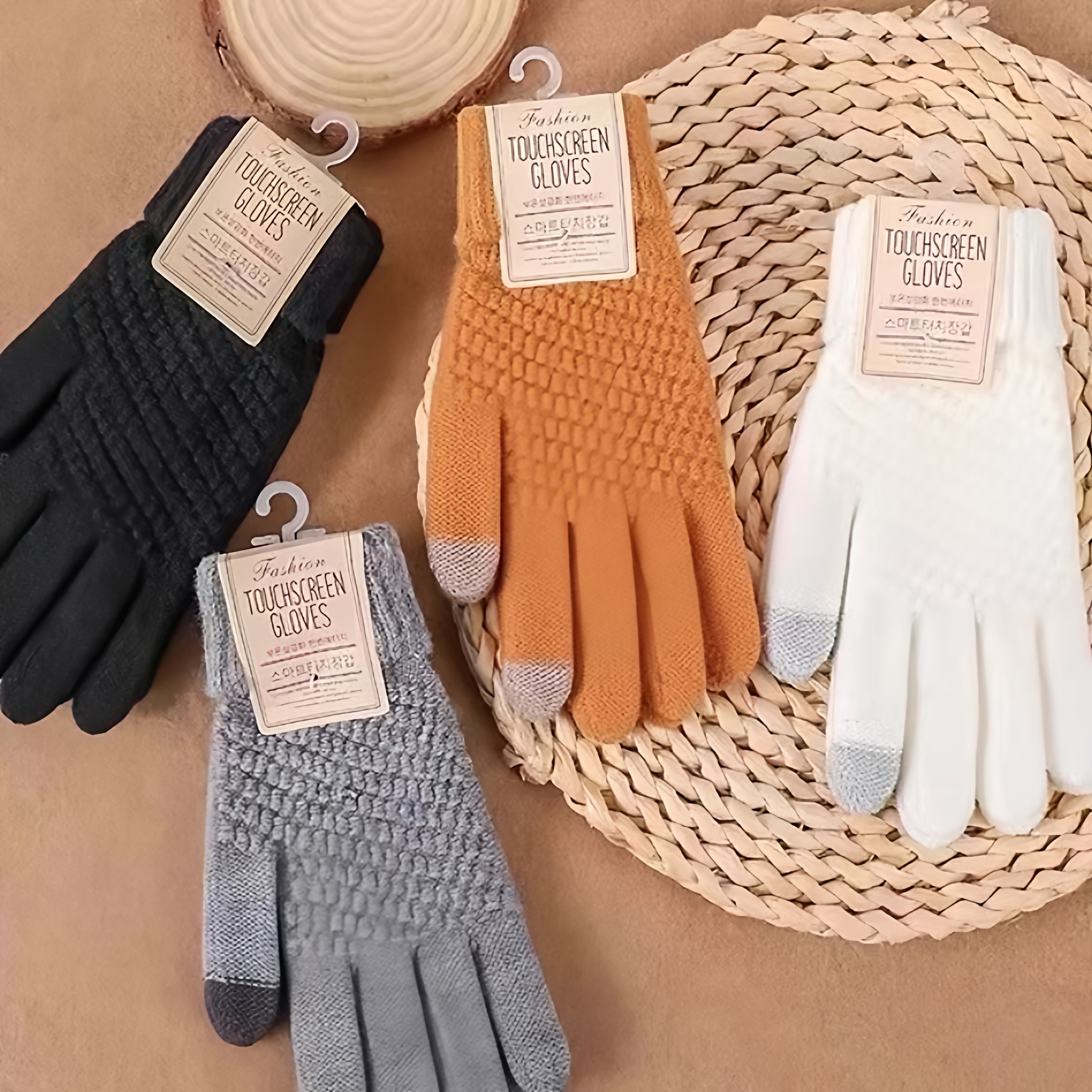 毛绒触屏手套男女士秋冬季加绒加厚保暖防寒户外骑行毛线针织手指,淘宝优惠券,粉丝福利购,淘宝优惠卷