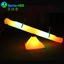 LED Seven Color Remote Control Luminous Biathlon Seesaw Outdoor Exhibition Entertainment Fitness Activity Decorative Light Interactive Toys
