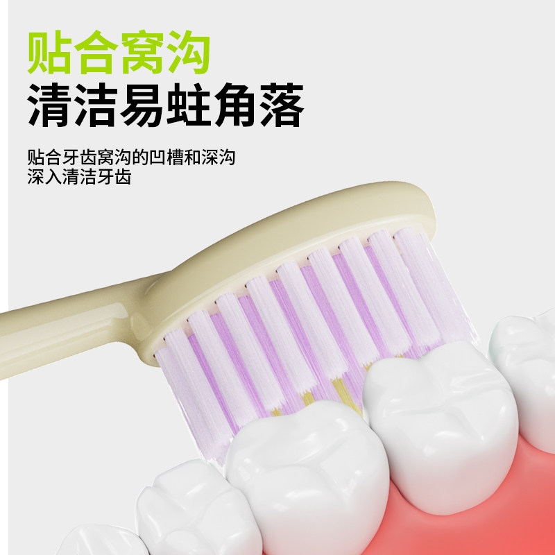 贝诺儿童牙刷3-12岁软毛多巴胺彩色小巨刷山型阶梯凸面护齿牙刷,淘宝优惠券,粉丝福利购,淘宝优惠卷