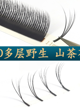 鹊杉新款5D多层野生蓬松漫画款立体超柔软山茶花假睫毛美睫店专用